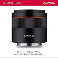 Samyang AF 45 mm F1.8 für Sony FE (Tiny but Premium) - Vollformat und APS-C Festbrennweite Autofokus Objektiv Sony E FE E-Mount für Sony A9 A7 A7C II A7C R A6600 A6500 A6400 A6300 A6000 A5100 A5000