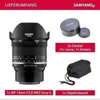 Samyang MF 14mm F2,8 MK2 Sony E – Weitwinkel Objektiv manueller Fokus für Vollformat und APS-C Festbrennweite Sony E Mount, 2. Generation A6300, A7 III, A7R III, A6400, A7R IV, A6100, A6600, A9 II