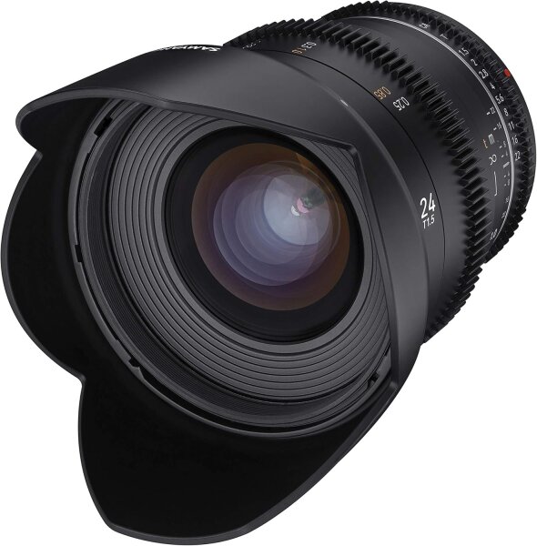 Samyang MF 24mm T1,5 VDSLR MK2 Fuji X – lichtstarkes T1,5 Weitwinkel Cine- und Video Objektiv für Fuji X Mount, 24 mm Festbrennweite, Follow Focus Zahnkränze Vollformat und APS-C, 8K Auflösung