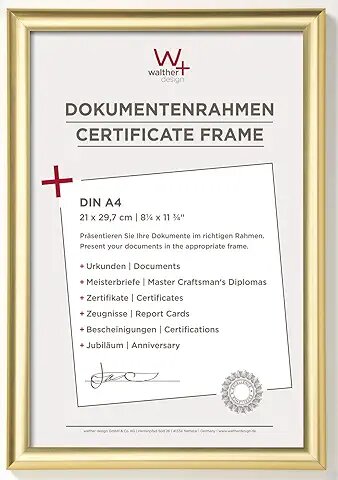 Walther Trendstyle       21x29,7 Kunststoff gold DIN A4    KP130G