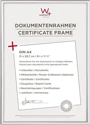 Walther New Lifestyle    21x29,7 Kunststoff silber DIN A4  KV130S