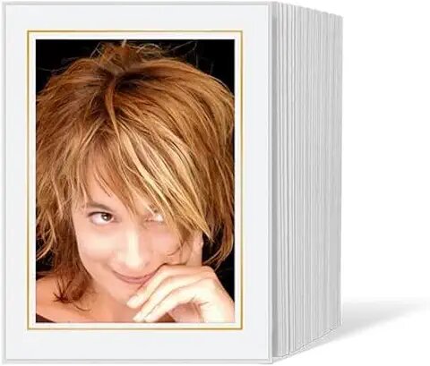 1x125 Daiber Endlospassepartouts 13x18cm weiß/Goldlinie