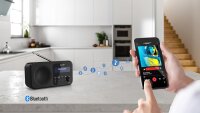 SHARP DR-P420(BK) Tragbares DAB+ Radio mit Bluetooth 5.0, DAB+/FM, USB- oder Batteriebetrieb schwarz