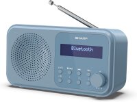 SHARP DR-P420(BL) Tragbares DAB+ Radio mit Bluetooth 5.0, DAB+/FM, USB- oder Batteriebetrieb, Dual-Wecker