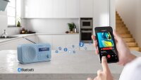 SHARP DR-P420(BL) Tragbares DAB+ Radio mit Bluetooth 5.0, DAB+/FM, USB- oder Batteriebetrieb, Dual-Wecker