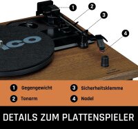 Lenco LS-100WD - Plattenspieler mit Lautsprecher -...
