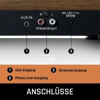 Lenco LS-100WD - Plattenspieler mit Lautsprecher - Schallplattenspieler