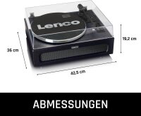 Lenco LS-430BK - Plattenspieler mit Lautsprecher - Schallplattenspieler
