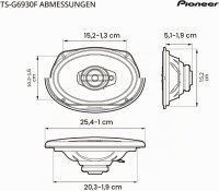 PIONEER TS-G6930F 6" x 9" (ca. 15x23 cm) 3-Weg-Koaxiallautsprecher Set mit 2 Lautsprechern (je 400 W max., 45 W Sinus)