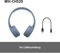 Sony WH-CH520 Kabellose Bluetooth-Kopfhörer, blau