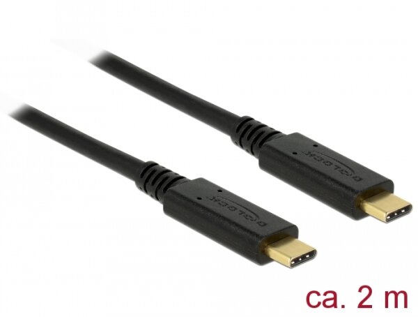 Delock Kabel USB 3.1 Gen 1 USB Type-C™ St. > USB Type-C™ St. E-Marker 2m schwarz