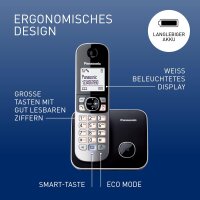 Panasonic Schnurlostelefon mit AB KX-TG6812GB Duo - schwarz