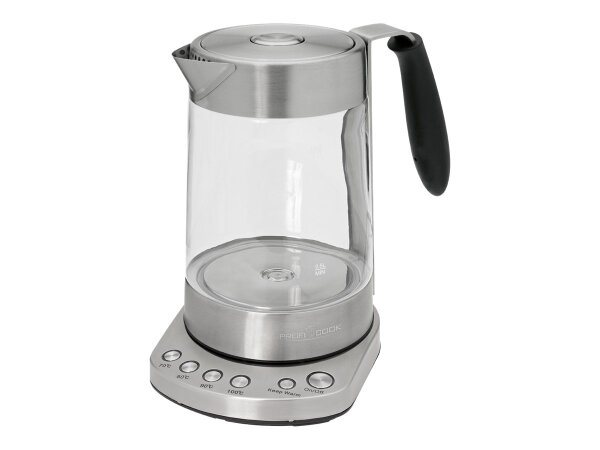 ProfiCook® Glas-Wasserkocher | 1,7 Liter | Glas-/Edelstahlgehäuse | 70° C bis 100° C