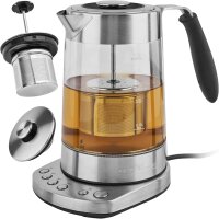 ProfiCook® Glas-Wasserkocher | 1,7 Liter | Glas-/Edelstahlgehäuse | 70° C bis 100° C