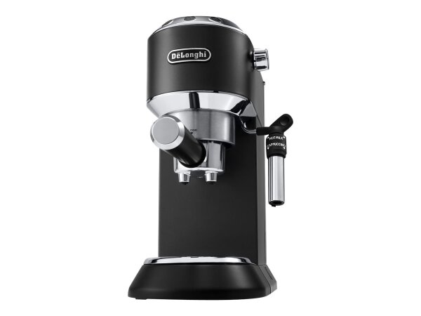 DeLonghi Dedica Style EC 685.B – Espresso Siebträgermaschine, Espressomaschine mit professionellem Milchaufschäumer, nur 15 cm breit, für Kaffeepulver oder ESE Pads, 1 l Wassertank, schwarz