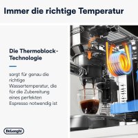 DeLonghi Dedica Style EC 685.B – Espresso Siebträgermaschine, Espressomaschine mit professionellem Milchaufschäumer, nur 15 cm breit, für Kaffeepulver oder ESE Pads, 1 l Wassertank, schwarz