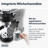 DeLonghi Dedica Style EC 685.B – Espresso Siebträgermaschine, Espressomaschine mit professionellem Milchaufschäumer, nur 15 cm breit, für Kaffeepulver oder ESE Pads, 1 l Wassertank, schwarz