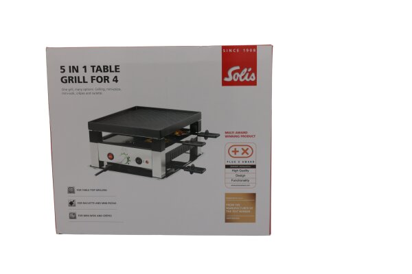 SOLIS Tischgrill 5-in-1 für 4 Personen Raclette