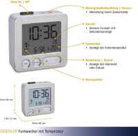 TFA 60.2545.54 Funk Wecker          silber/weiß