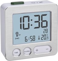 TFA 60.2545.54 Funk Wecker          silber/weiß