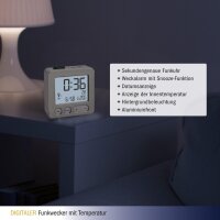 TFA 60.2545.54 Funk Wecker          silber/weiß