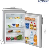 omann® Kühlschrank ohne Gefrierfach | Energieklasse D | 85cm | leise 39dB | 3 Ablagen | Türanschlag wechselbar | 133L