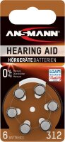 1x6 Ansmann Zinc-Air 312 (PR41) Hörgeräte Batterien