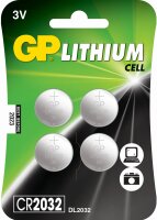 GP Lithium Knopfzelle CR2032 3V 4er Blister