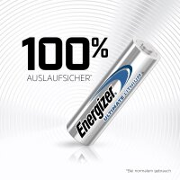 Energizer Ultimate Lithium L91 Mignon AA Batterie 4er Blister