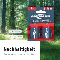 1x2 Ansmann Alkaline Mono D LR 20 red-line         1514-0000