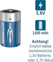 Ansmann Akku Lithium-Thionylchlorid 3,6V ER14250 1/2AA...