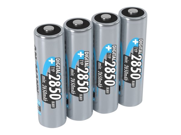 1x4 Ansmann NiMH Akku 2850 Mignon AA 2650 mAh DIGITAL