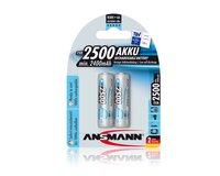1x2 Ansmann maxE NiMH Akku 2500 Mignon AA 2400 mAh