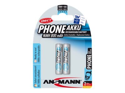 1x2 Ansmann maxE NiMH Akku Micro AAA 800 mAh DECT PHONE