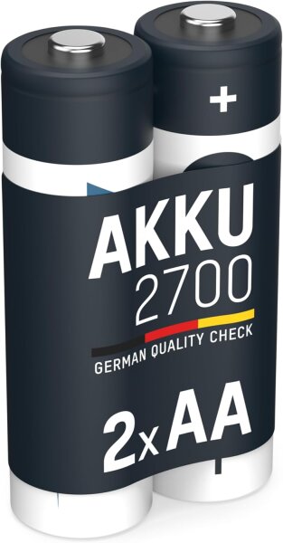 1x2 Ansmann Akku 2700 Mignon AA 2500 mAh