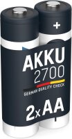1x2 Ansmann Akku 2700 Mignon AA 2500 mAh