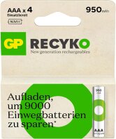 GP Akku AAA Micro NiMH 950 mAh 1,2V ReCyko 4er Blister