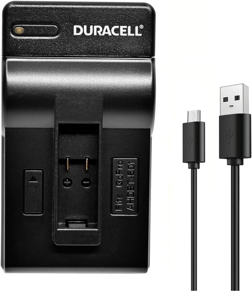 Duracell Ladegerät mit USB Kabel für GoPro Hero 5 und 6 Akku