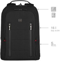 Wenger City Traveler 16-Zoll-Handgepäck-Rucksack mit Tabletfach - schwarz