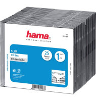1x25 Hama CD-Leerhülle CD-Box- Slim Schwarz...