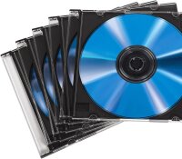 1x50 Hama CD-Leerhülle SlimLine Transparent-Schwarz        51269