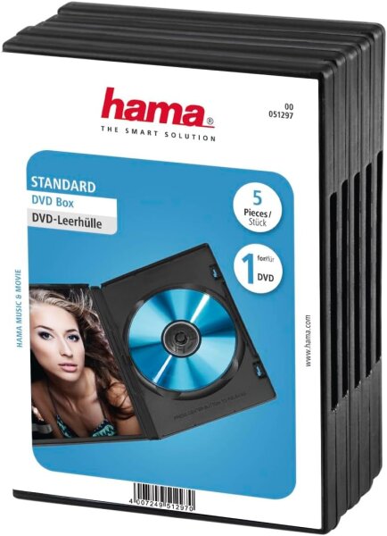 Hama DVD-Leerhülle 5er-Pack schwarz                    51297