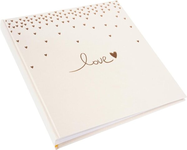 Goldbuch Raining Hearts Pfirsich 30x31 60 weiße S. Hochzeit 08015