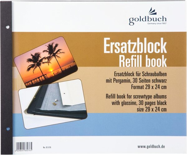 Goldbuch Ersatzblock       29x24 30 Seiten schw.+ Schrauben 83076