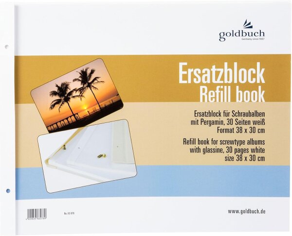 Goldbuch Ersatzblock       38x30 30 Seiten weiß + Schrauben 83078