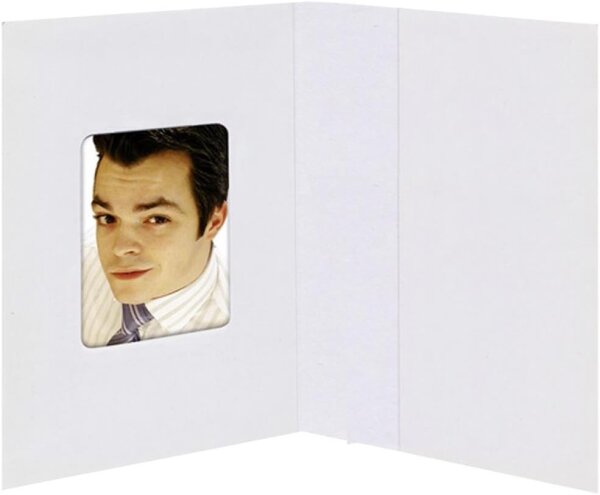 1x100 Daiber Passbildmappen weißmatt 3,8x5,8cm