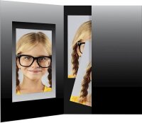 1x100 Daiber Passbildmappen schwarz/silber 3,6x5cm