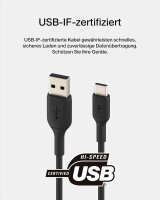Belkin USB-C/USB-A Kabel      2m PVC, schwarz        CAB001bt2MBK