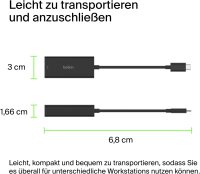 Belkin USB-C auf 2,5GB Ethernet- Adapter, schwarz      INC012btBK