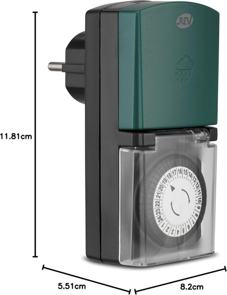 REV Zeitschaltuhr mechanisch IP44 schwarz-grün